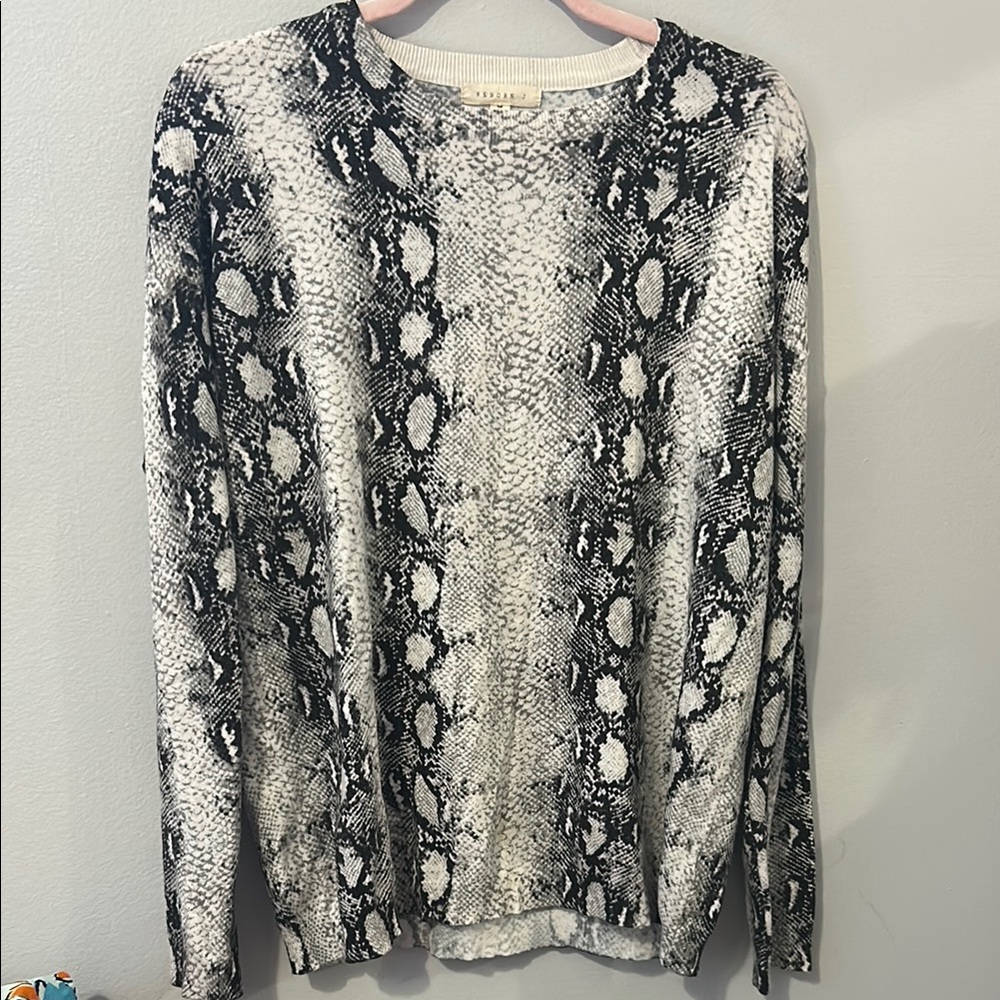 Snakeskin Print Long Sleeve Sweater